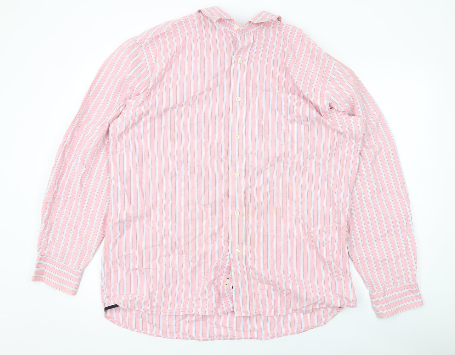 Gap Mens Pink Striped Cotton Button-Up Size L Collared Button