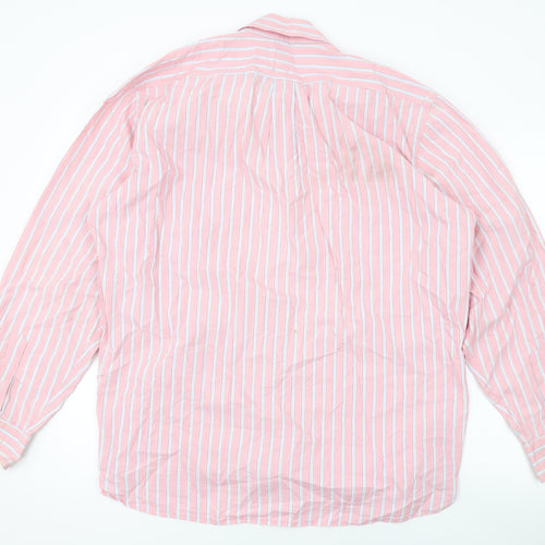 Gap Mens Pink Striped Cotton Button-Up Size L Collared Button