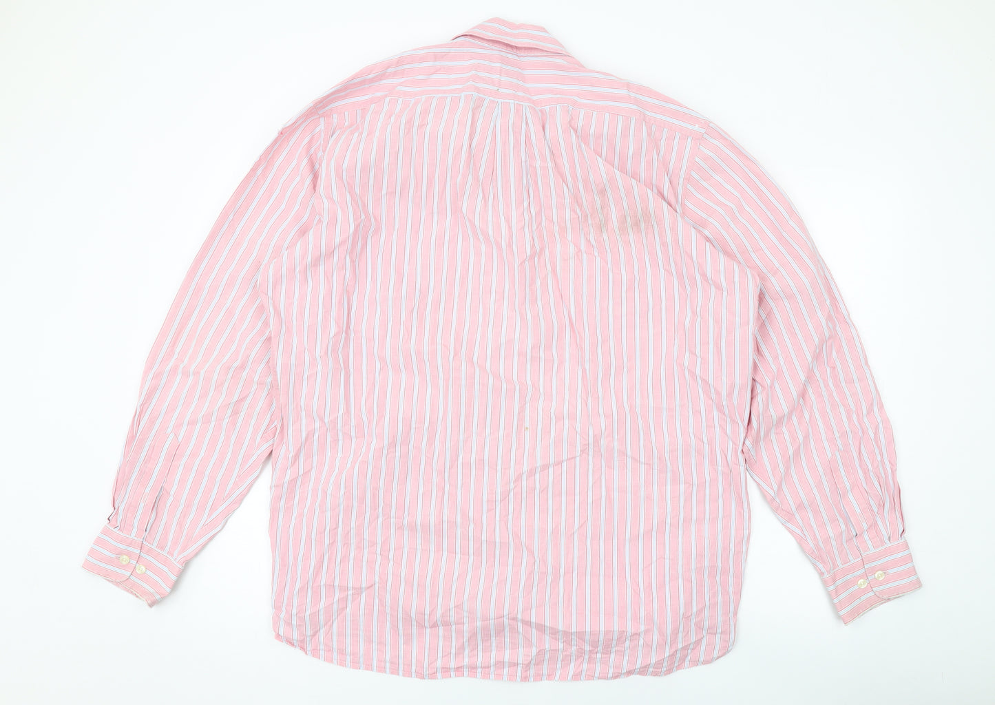Gap Mens Pink Striped Cotton Button-Up Size L Collared Button