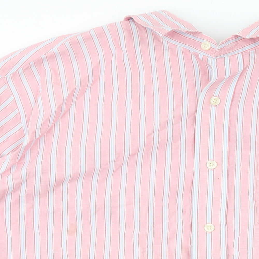 Gap Mens Pink Striped Cotton Button-Up Size L Collared Button