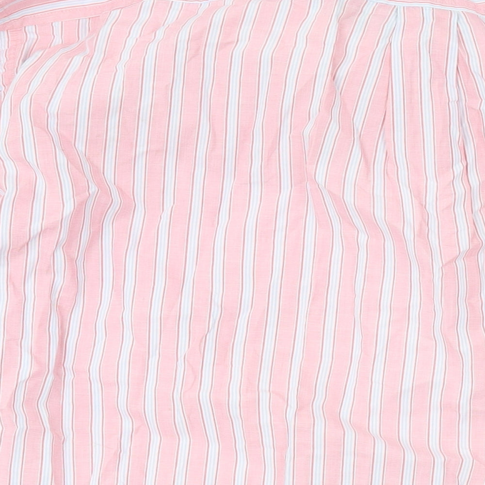 Gap Mens Pink Striped Cotton Button-Up Size L Collared Button