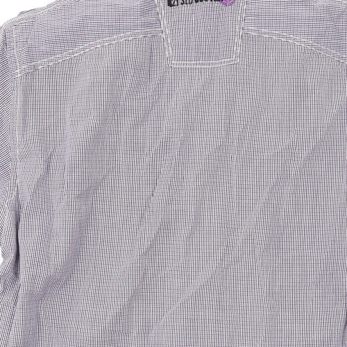 Duck and Cover Mens Purple Check Cotton Button-Up Size M Collared Button