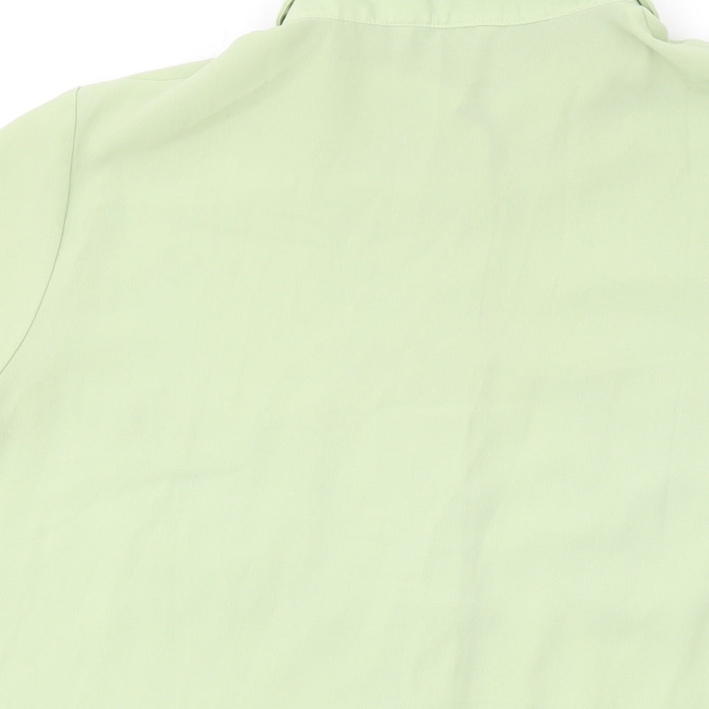 Marks and Spencer Womens Green Viscose Basic Button-Up Size 16 Collared