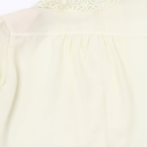 Marks and Spencer Womens Ivory Polyester Basic Blouse Size 10 Collared