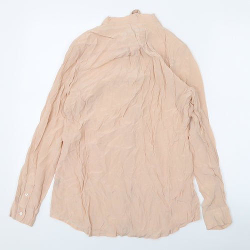 Jigsaw Womens Pink Silk Basic Button-Up Size 10 V-Neck