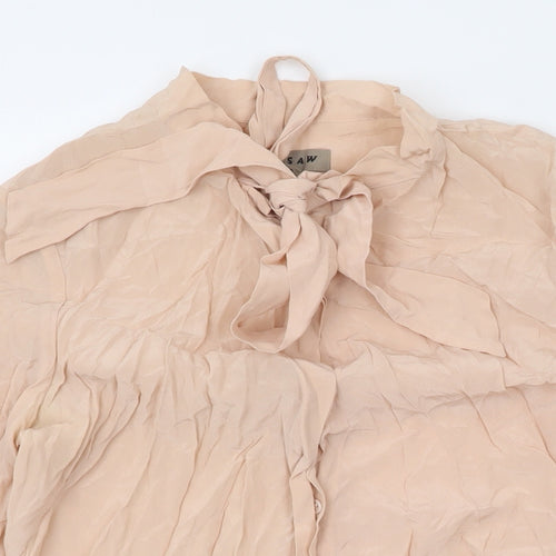 Jigsaw Womens Pink Silk Basic Button-Up Size 10 V-Neck