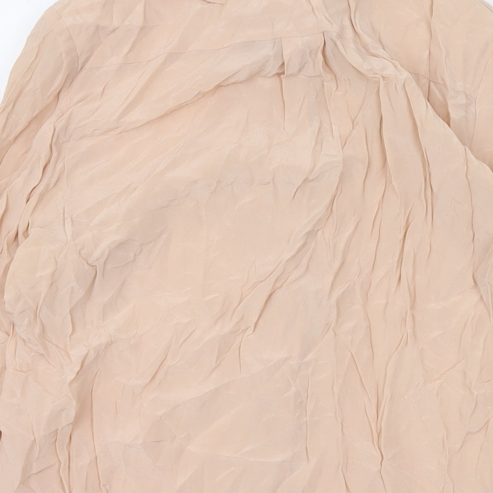 Jigsaw Womens Pink Silk Basic Button-Up Size 10 V-Neck