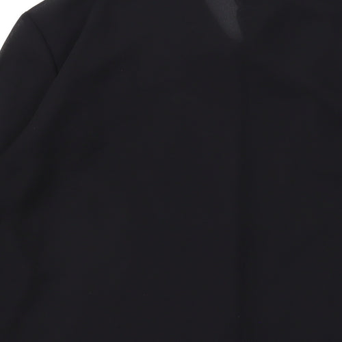 Marks and Spencer Womens Black Polyester Basic Button-Up Size 12 Collared