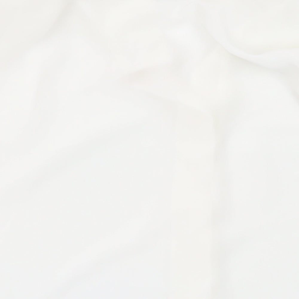 Rosie & Co Womens White Polyester Basic Button-Up Size 10 Collared