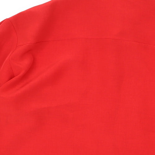Marks and Spencer Womens Red Polyester Basic Button-Up Size 10 Collared