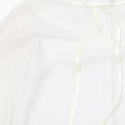 Marks and Spencer Womens White Polyester Basic Button-Up Size 12 Collared