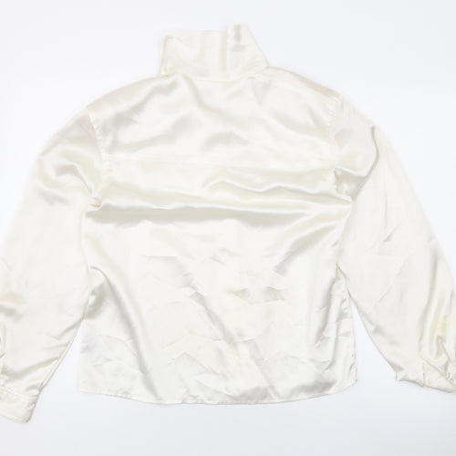 Planet Womens Ivory Polyester Basic Button-Up Size 12 Collared - `