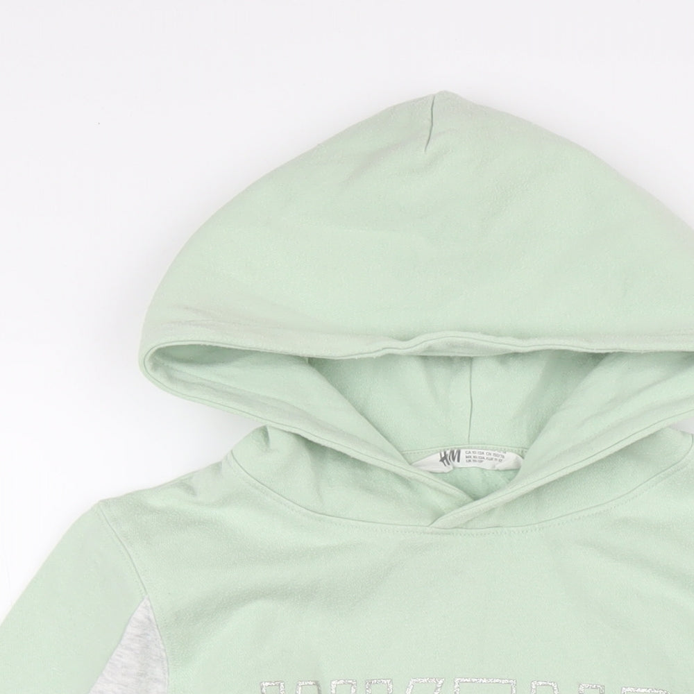 H&M Girls Multicoloured Cotton Pullover Hoodie Size 11-12 Years Pullover