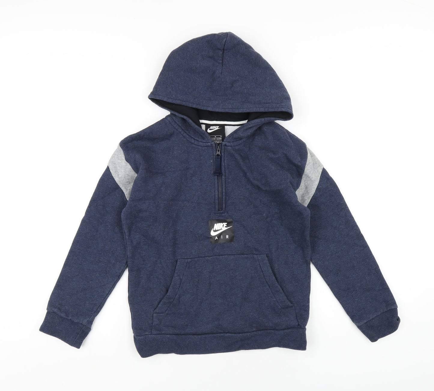 Nike Boys Blue Cotton Pullover Hoodie Size 10-11 Years Zip