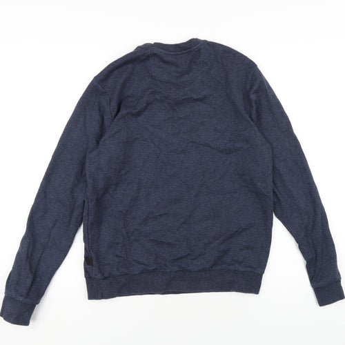 HUGO BOSS Mens Blue Cotton Pullover Sweatshirt Size S