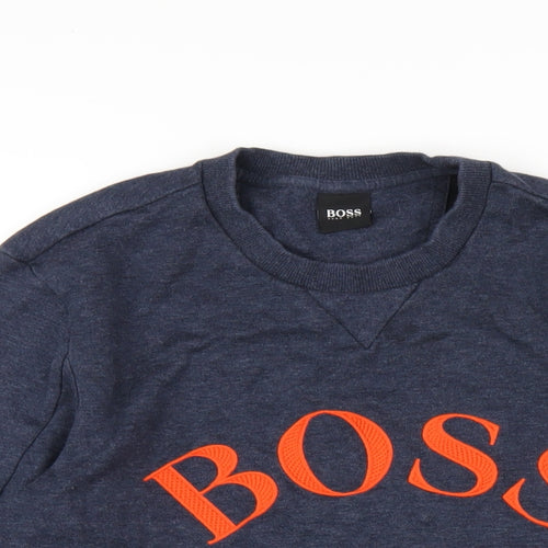 HUGO BOSS Mens Blue Cotton Pullover Sweatshirt Size S