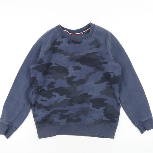 Fat Face Boys Blue Camouflage Cotton Pullover Sweatshirt Size 11-12 Years Pullover