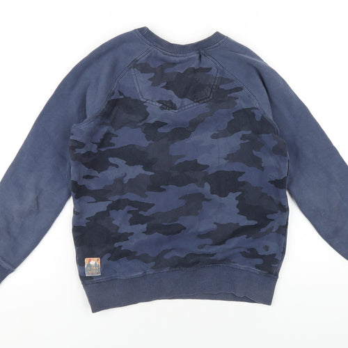 Fat Face Boys Blue Camouflage Cotton Pullover Sweatshirt Size 11-12 Years Pullover