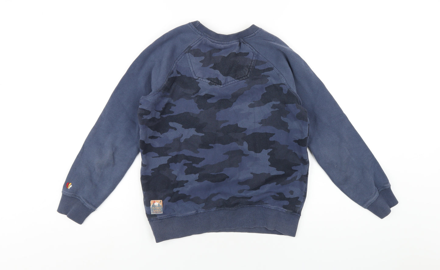 Fat Face Boys Blue Camouflage Cotton Pullover Sweatshirt Size 11-12 Years Pullover
