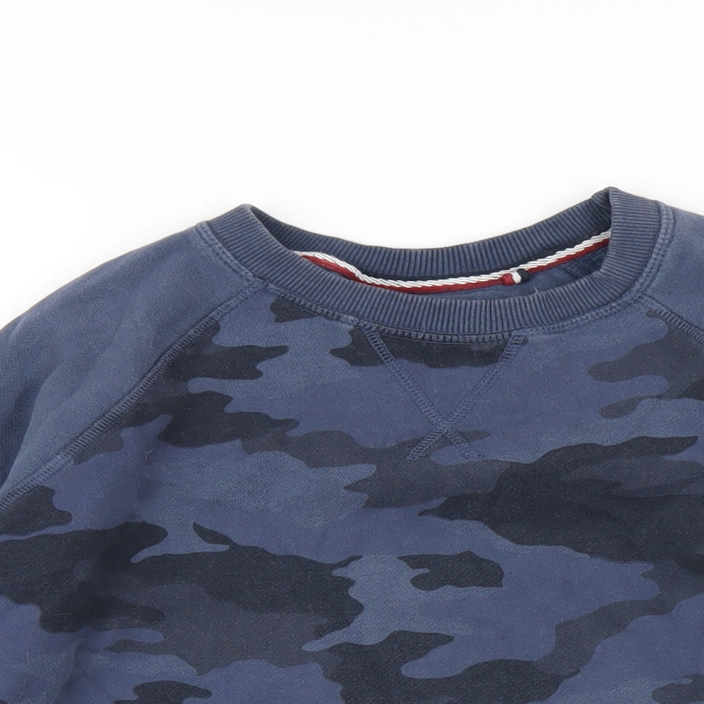 Fat Face Boys Blue Camouflage Cotton Pullover Sweatshirt Size 11-12 Years Pullover