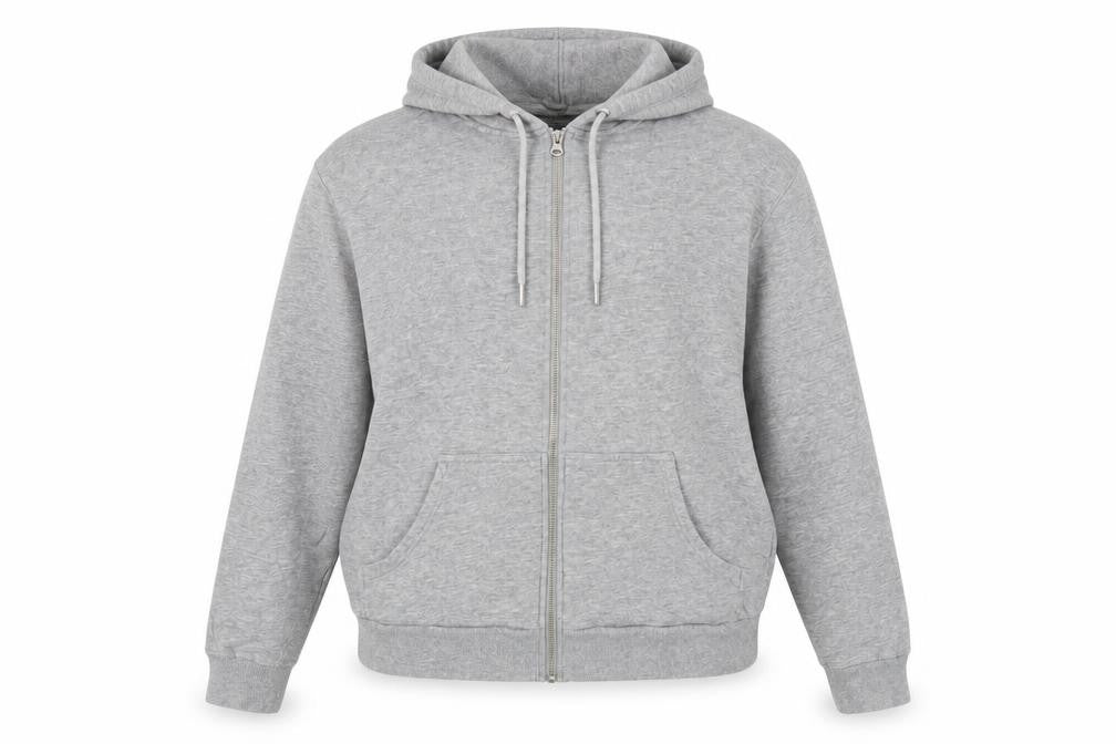 ASOS Womens Grey Cotton Full Zip Hoodie Size 10 Zip