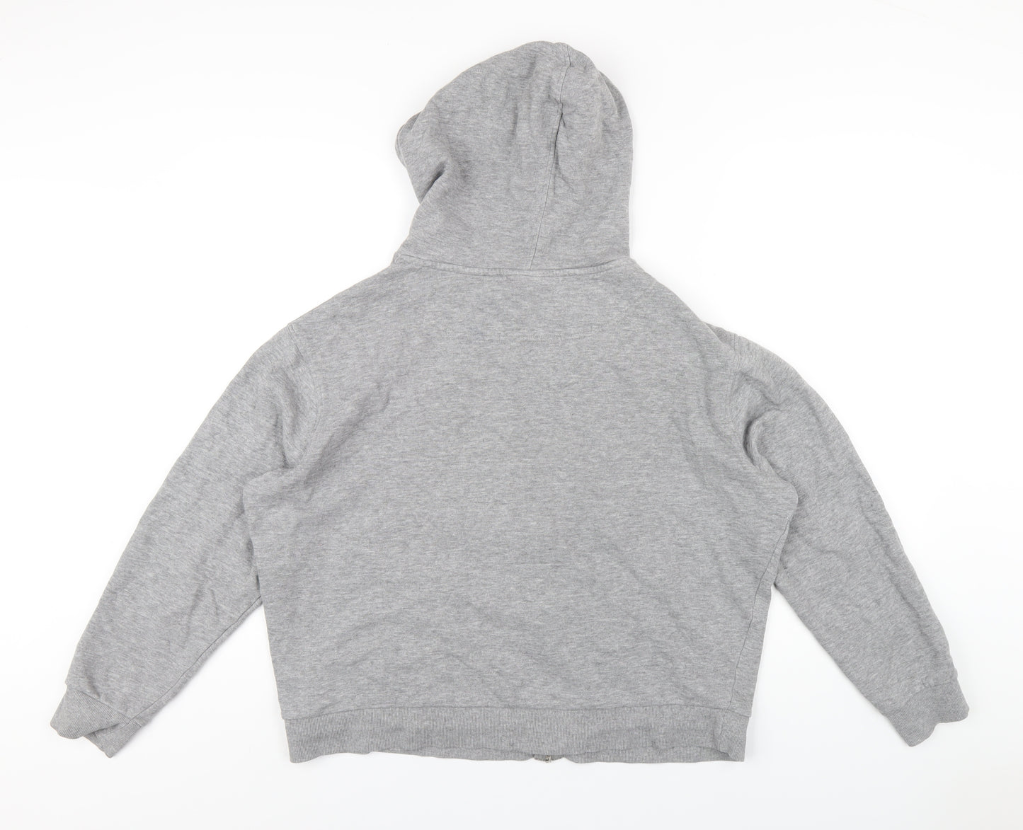 ASOS Womens Grey Cotton Full Zip Hoodie Size 10 Zip