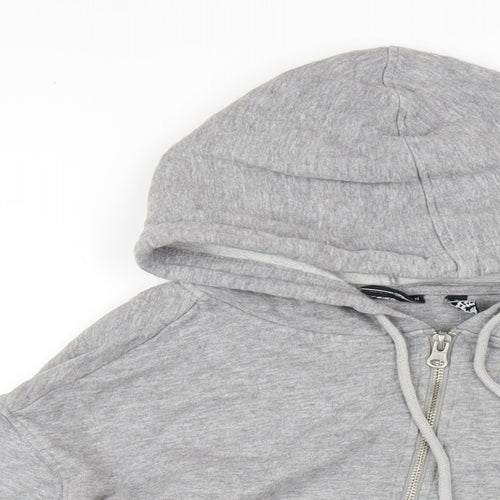 ASOS Womens Grey Cotton Full Zip Hoodie Size 10 Zip