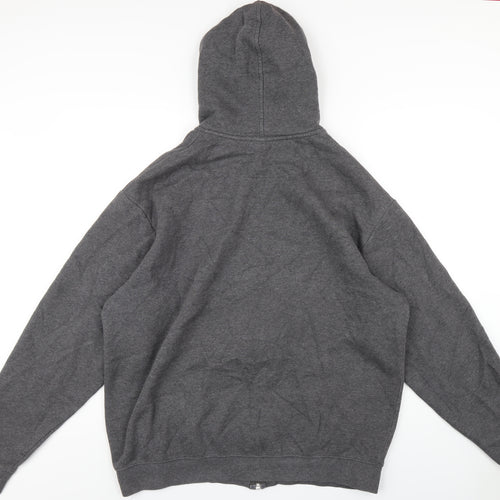 Nike Mens Grey Cotton Full Zip Hoodie Size XL