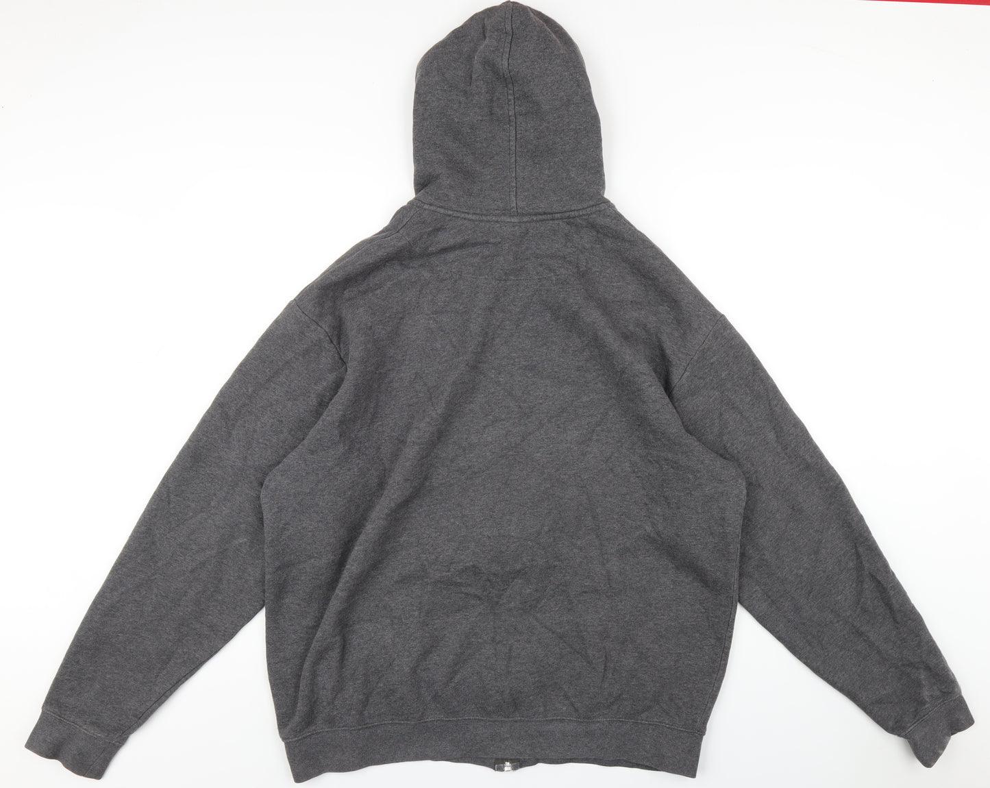 Nike Mens Grey Cotton Full Zip Hoodie Size XL