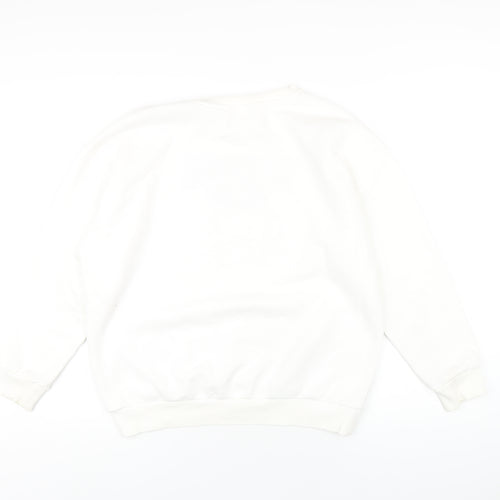River Island Womens White Cotton Pullover Sweatshirt Size XS Pullover