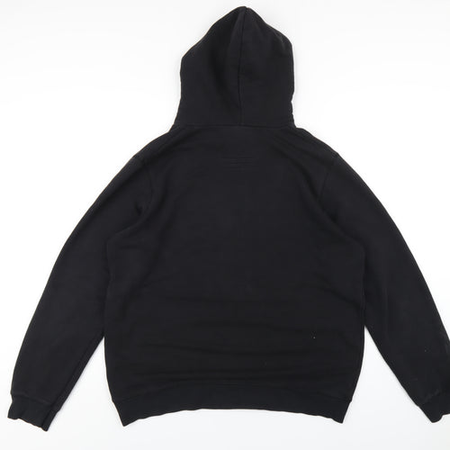 Balmain Mens Black Cotton Pullover Hoodie Size XL