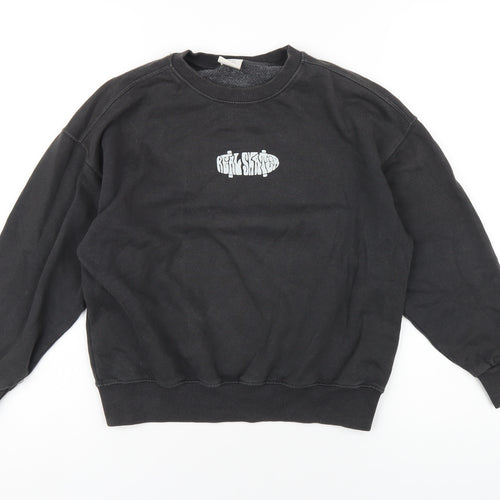 Zara Girls Grey Cotton Pullover Sweatshirt Size 9-10 Years Pullover