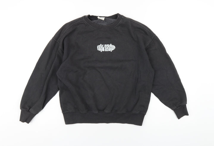 Zara Girls Grey Cotton Pullover Sweatshirt Size 9-10 Years Pullover