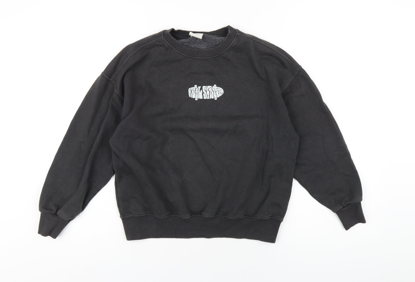 Zara Girls Grey Cotton Pullover Sweatshirt Size 9-10 Years Pullover