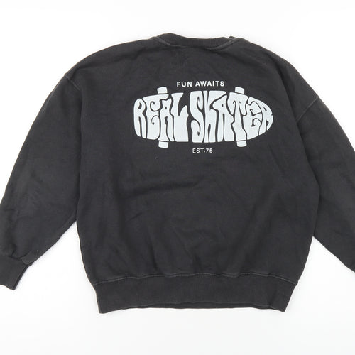 Zara Girls Grey Cotton Pullover Sweatshirt Size 9-10 Years Pullover