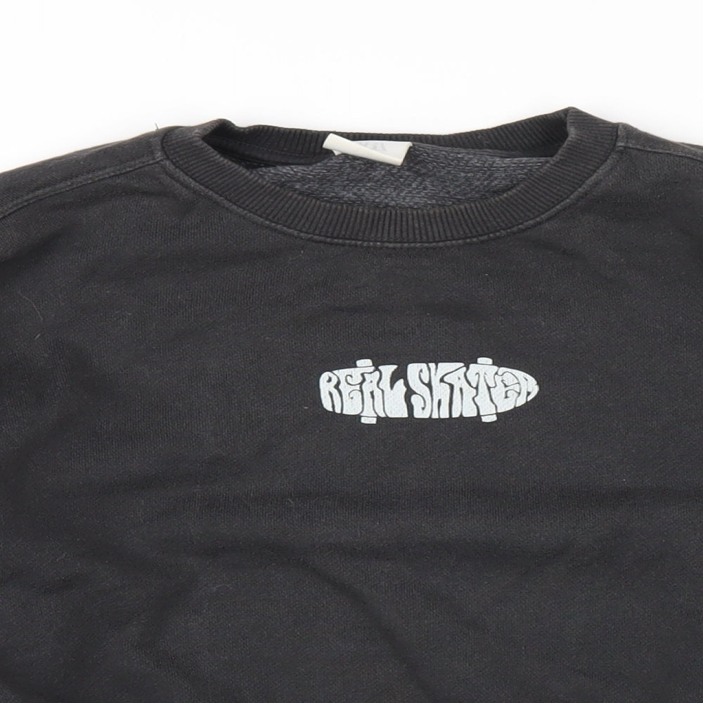 Zara Girls Grey Cotton Pullover Sweatshirt Size 9-10 Years Pullover