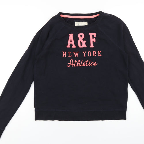 Abercrombie & Fitch Womens Blue Cotton Pullover Sweatshirt Size M Pullover