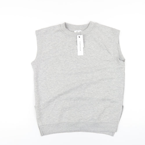 Topshop Womens Grey Polyester Pullover Sweatshirt Size XS Pullover