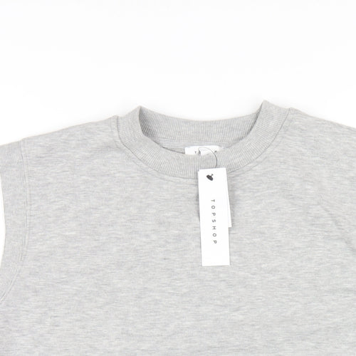Topshop Womens Grey Polyester Pullover Sweatshirt Size XS Pullover