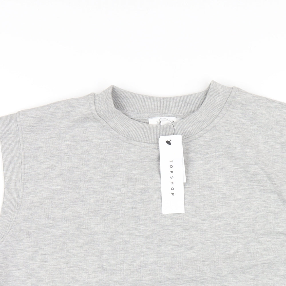 Topshop Womens Grey Polyester Pullover Sweatshirt Size XS Pullover