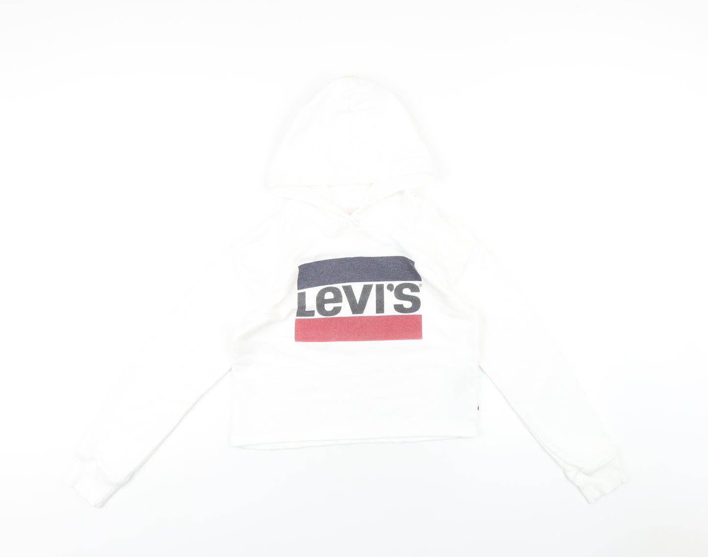 Levi's Girls White Cotton Pullover Hoodie Size 12 Years Pullover