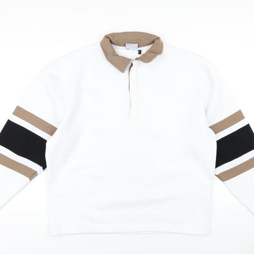 ASOS Mens White Cotton Pullover Sweatshirt Size S