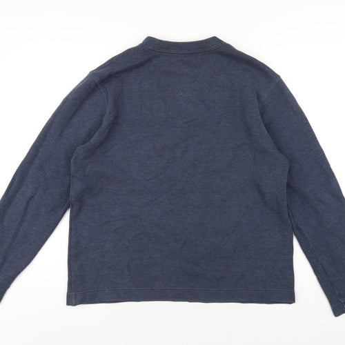 Gap Mens Blue Crew Neck Cotton Pullover Jumper Size M Long Sleeve