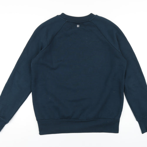 Sweaty Betty Womens Blue Cotton Pullover Sweatshirt Size XS Pullover