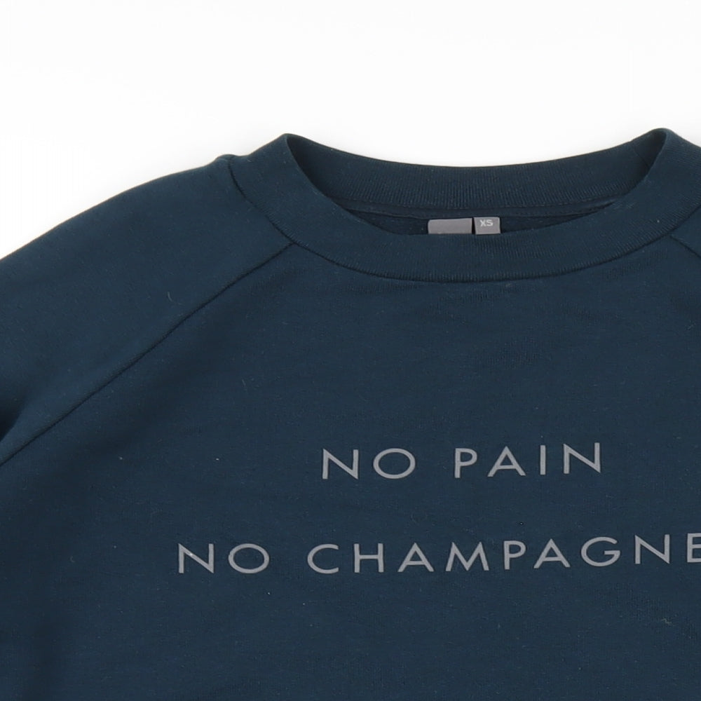 Sweaty Betty Womens Blue Cotton Pullover Sweatshirt Size XS Pullover