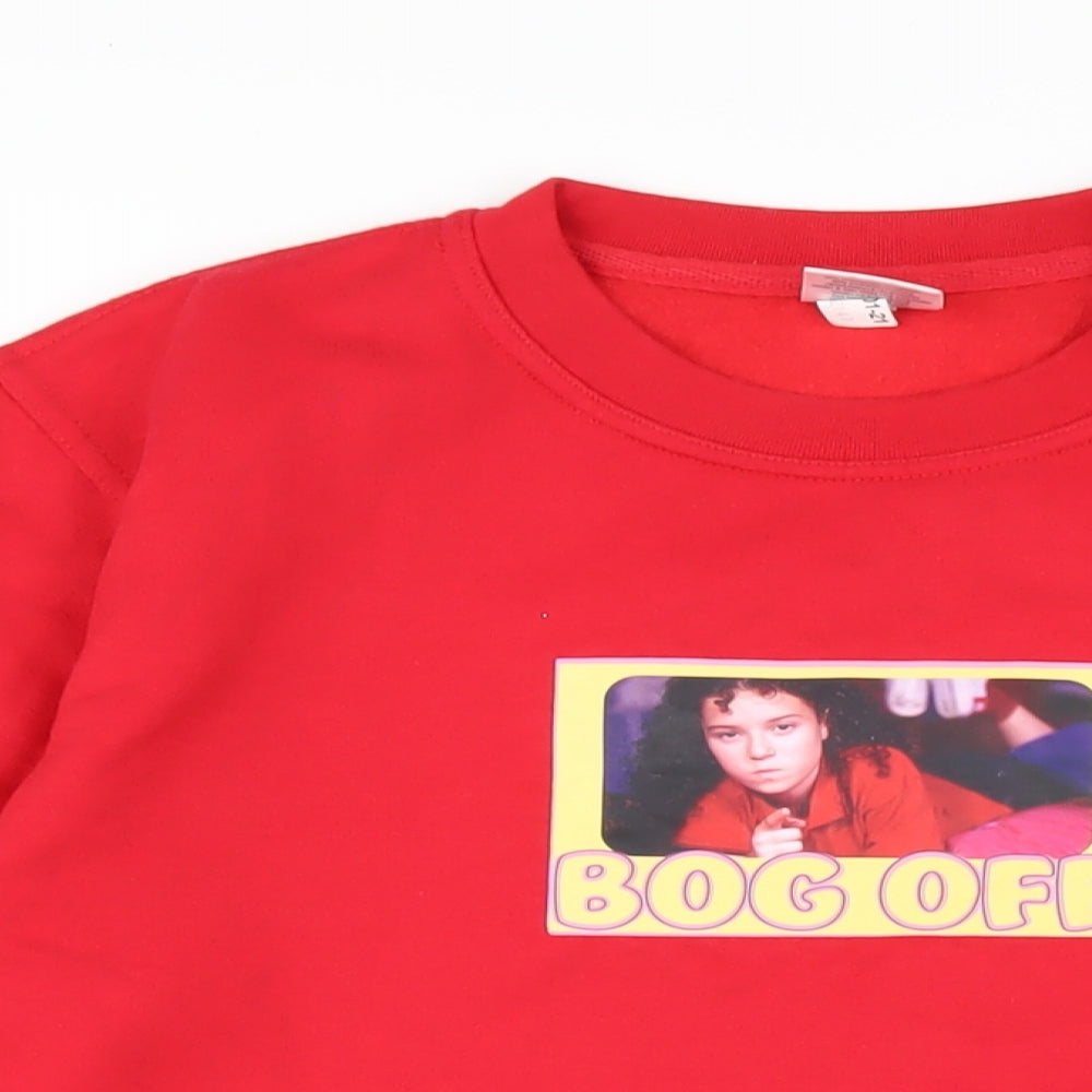 Tracy Beaker Womens Red Polyester Pullover Sweatshirt Size M Pullover - Bog Off