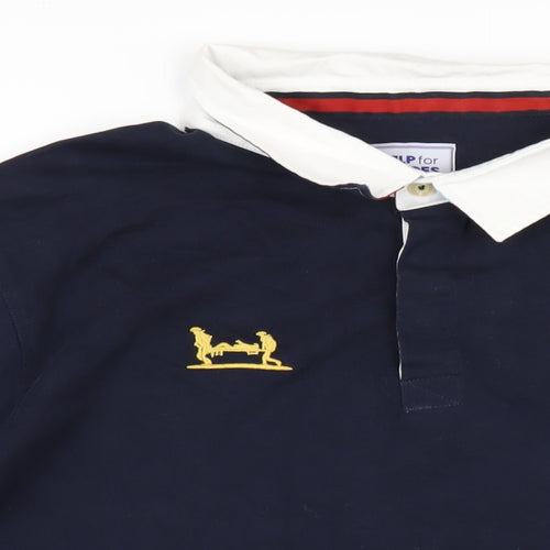 Help For Heroes Mens Blue Cotton Polo Size XL Collared Button