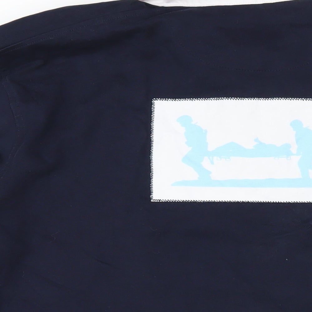 Help For Heroes Mens Blue Cotton Polo Size XL Collared Button