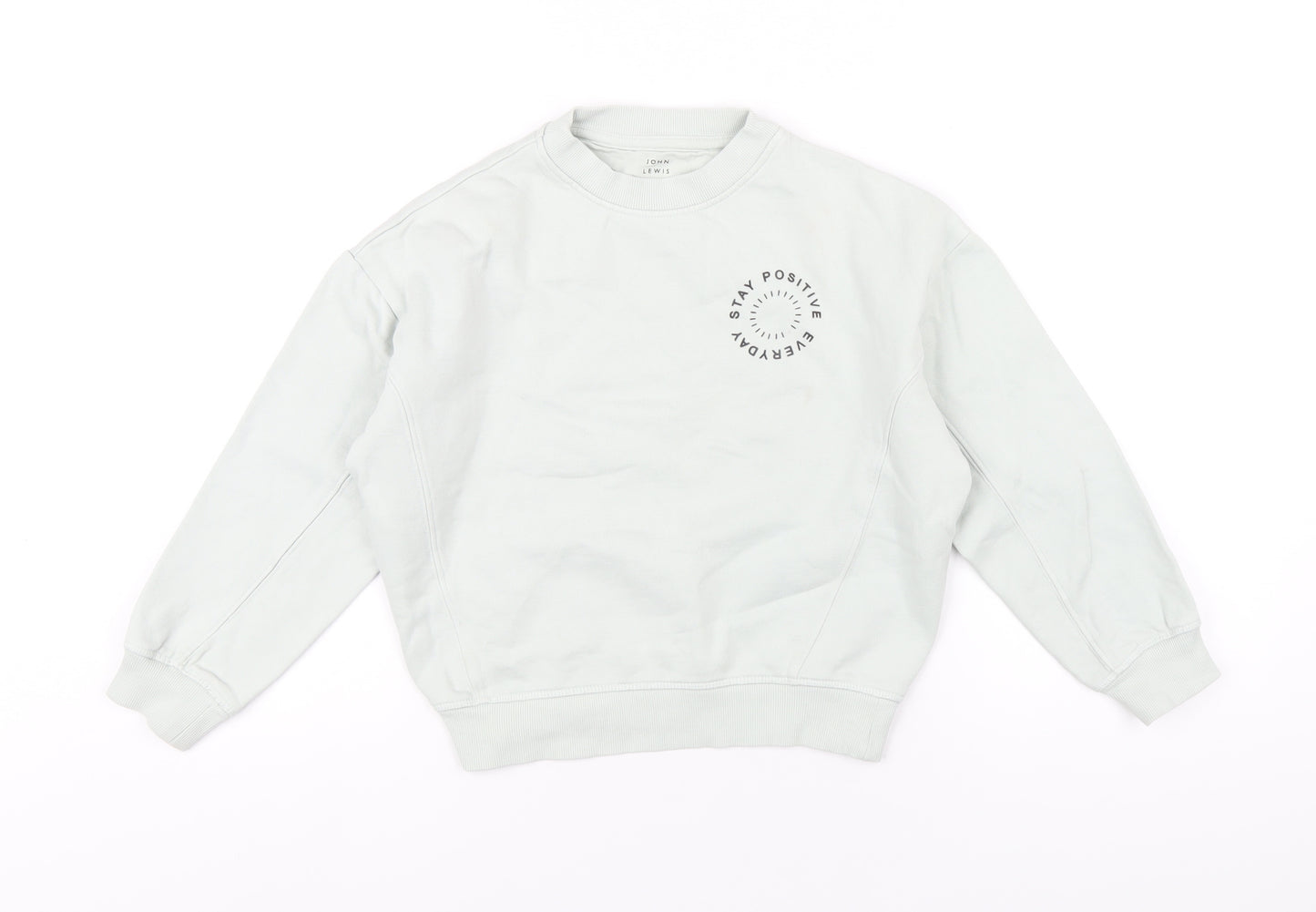 John Lewis Boys Green Cotton Pullover Sweatshirt Size 6 Years Pullover