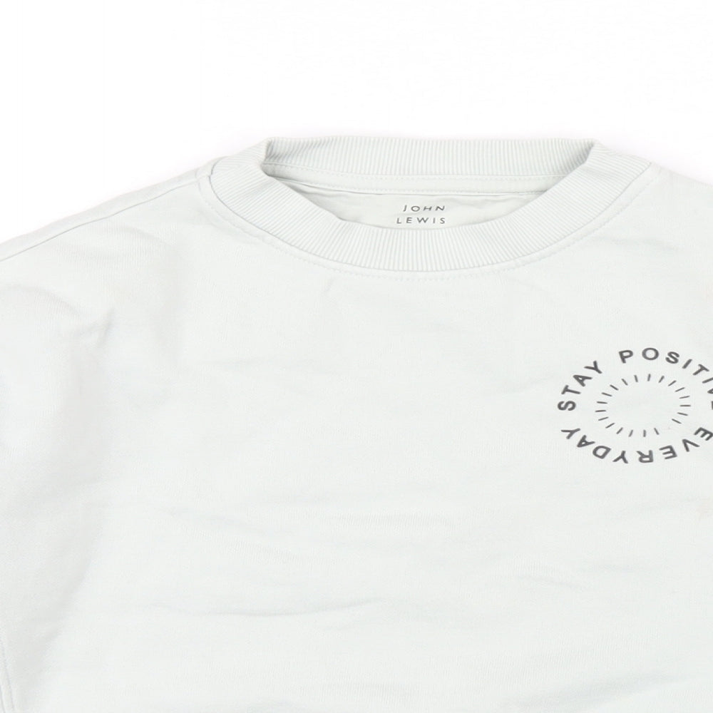 John Lewis Boys Green Cotton Pullover Sweatshirt Size 6 Years Pullover